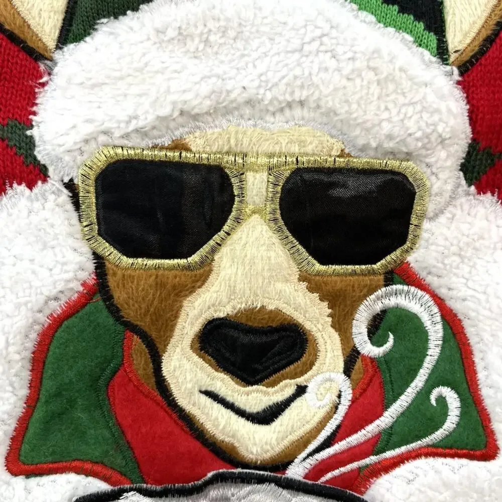 Celebrate Together Men Sz Small Christmas Sweater Deer Drinking Hot Cocoa Ugly